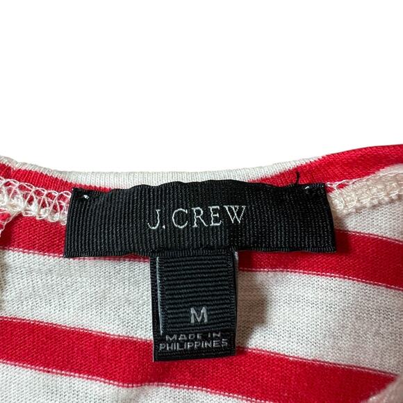 J.Crew Womens Striped T shirt with Bow Embellished Back Size Medium Holidays - Picture 5 of 8